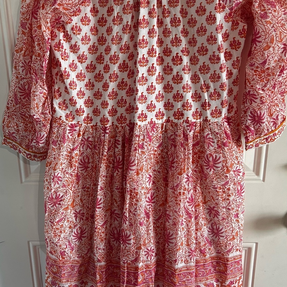 Bella Tu Bohemian Pink and White Floral Dress Sz XS NWOT - Picture 5 of 6
